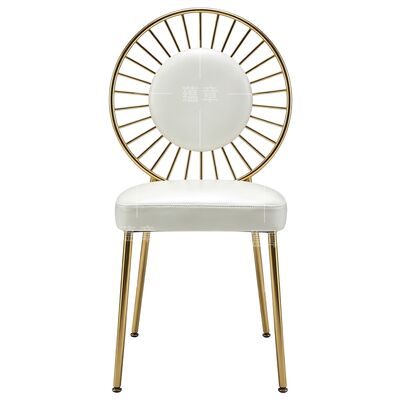 পাইকারি বৃত্তাকার পিছনে ডাইনিং স্টেইনলেস স্টীল বিবাহের বিলাসবহুল ইভেন্ট চেয়ার