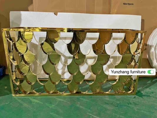 গোল্ড কালার মেটাল বার টেবিল কনসোল টেবিল 150cmx40cmx80cm 201SS