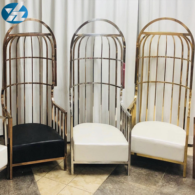 রঙিন সোনার পাখির খাঁচা চেয়ার বর এবং বর চেয়ার 10KGS 201 স্টেইনলেস স্টীল