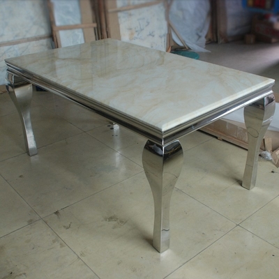 ইউরোপীয় সিলভার ওয়েডিং ভোজ টেবিল 150X90X75 ডাইনিং রুম টেবিল
