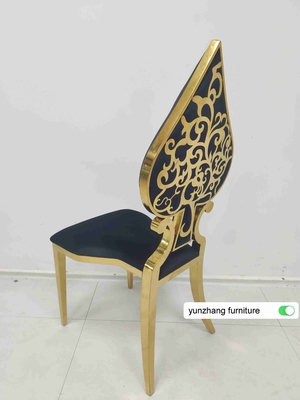 ফ্যান্সি গোল্ড বিবাহের চেয়ার stackable বিলাসিতা নকশা সাদা কুশন