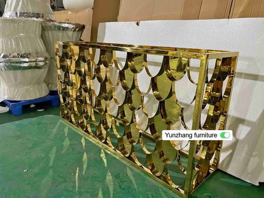 গোল্ড কালার মেটাল বার টেবিল কনসোল টেবিল 150cmx40cmx80cm 201SS