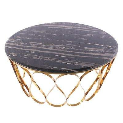 ভালো দাম মার্বেল পৃষ্ঠ উপাদান মাঝারি আকার স্টেইনলেস স্টীল কেন্দ্র টেবিল 40-50cm অনলাইন