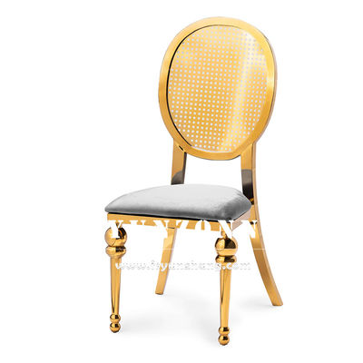 ভালো দাম মধ্যপ্রাচ্যের বাজার ডাইনিং আসবাবপত্র ভোজের পার্টি স্টেইনলেস স্টীল চেয়ার সোনার বিলাসবহুল বিবাহের চেয়ার অনলাইন