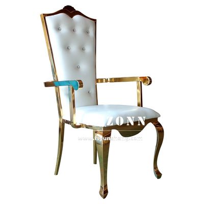 ভালো দাম অভ্যর্থনা এবং ইভেন্টের জন্য মার্জিত শক্তিশালী বিবাহের ভোজ চেয়ার সোনার ফ্রেম অনলাইন