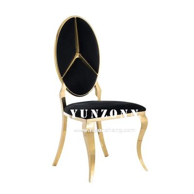 ভালো দাম হট বিক্রয় ফ্যান্সি বেঞ্জ ডিজাইন ব্যাক ডাইনিং আসবাবপত্র হোটেল বিবাহের ইভেন্ট পার্টি জন্য স্বর্ণ স্টেইনলেস স্টীল ভোজের চেয়ার অনলাইন