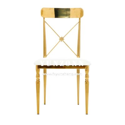 ভালো দাম ভোজ পার্টি ভাড়া সোনার স্টেইনলেস স্টিল হোটেল বিবাহের চেয়ার ইভেন্ট হলের জন্য অনলাইন