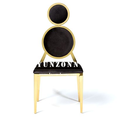 ভালো দাম স্বর্ণের অ্যাকসেন্ট সহ মার্জিত বেসমেট প্যাচযুক্ত ভোজের চেয়ার অনলাইন