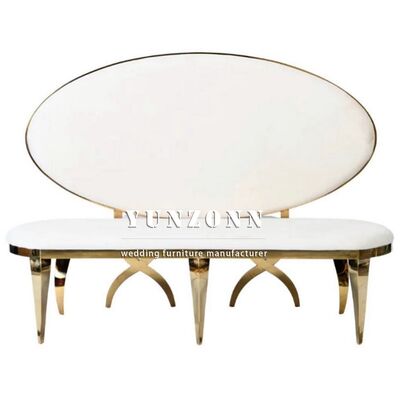 রয়েল ওয়েডিং আসবাব দম্পতি সোফা সিট সাদা বিবাহের সোফা কনে এবং বর হোটেল হল স্টেইনলেস স্টিল বিবাহের ইভেন্ট সোফা