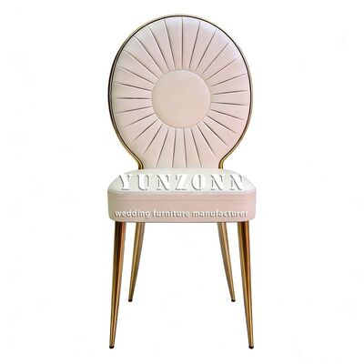 ভালো দাম গ্রহন অনুষ্ঠানের জন্য পাইকারি সোনার স্টেইনলেস স্টীল পিইউ চামড়া বিলাসবহুল বিবাহের চেয়ার অনলাইন