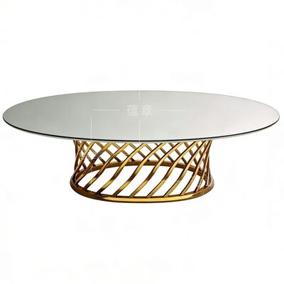 ভালো দাম বিবাহের ডাইনিং ব্যাঙ্কোয়েট পার্টির জন্য স্টেইনলেস স্টিল ফ্রেম সহ ওভাল টেবিল অনলাইন