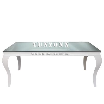 ভালো দাম বিবাহের জন্মদিন বহিরঙ্গন অনুষ্ঠানের জন্য পাইকারি জনপ্রিয় সাদা আয়তক্ষেত্রাকার টেবিল ওয়েডিং ডোটেল টেবিল অনলাইন