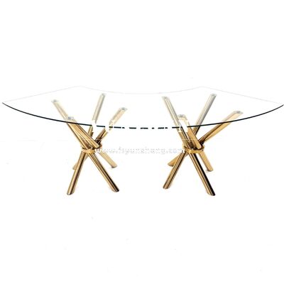 ভালো দাম একাধিক আকৃতি নির্বাচন বৃত্তাকার আয়তক্ষেত্রাকার উপবৃত্তাকার Serpentine স্টেইনলেস স্টীল ডাইনিং টেবিল বেস বিবাহের টেবিল বিক্রয় অনলাইন