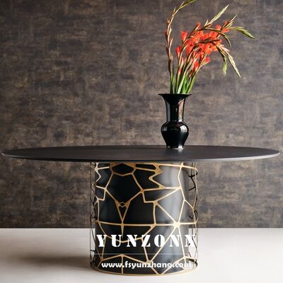 ভালো দাম বিবাহের জন্য পাইকারি বিলাসবহুল লিভিং রুম আসবাবপত্র ইন্টেরিয়র নাইট ক্লাব এক্সটেরিয়র তুরস্ক ডিজাইন কালো স্টেইনলেস স্টিল টেবিল অনলাইন