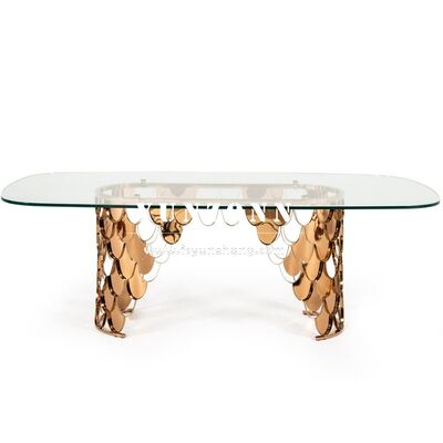 ভালো দাম আধুনিক বিলাসবহুল গ্লাস শীর্ষ স্টেইনলেস স্টীল কেন্দ্র টুকরা নতুন শৈলী বিবাহের টেবিল ডেকোরেশন আউটডোর হোটেল ব্যবহারের জন্য অনলাইন