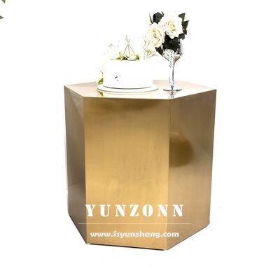 ভালো দাম আধুনিক ষড়ভুজ আকৃতির মেটাল কেক টেবিল নতুন ডিজাইন হোম গার্ডেন আসবাবপত্র আউটডোর ব্যবহারের জন্য বসার স্টোরেজ স্টুল বিক্রয়ের জন্য অনলাইন