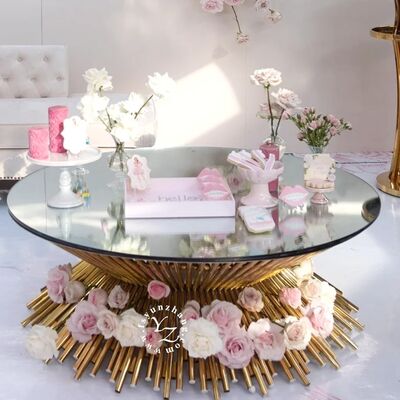 ভালো দাম তারযুক্ত ধাতব বেস এবং আয়না টপ সহ ডিভাইন লাক্সারি কফি টেবিল ডিজাইনার লিভিং রুম আসবাবপত্র এবং হোম ডেকোর সেন্টারপিস অনলাইন