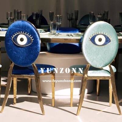 ভালো দাম হোটেল ওয়েডিং পার্টি বেডরুম ব্যবহারের জন্য আধুনিক গোল্ড স্টেইনলেস স্টিল ডাইনিং চেয়ার ওয়াশিংটন মাল্টিকালার্ড ব্যানকুইট চেয়ার অনলাইন