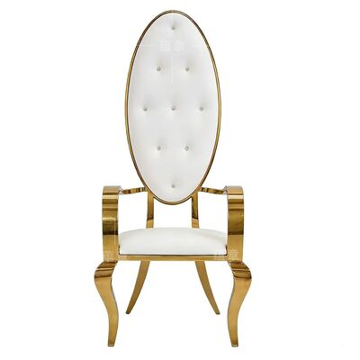 ভালো দাম বিলাসবহুল স্টেইনলেস স্টীল চামড়া টেকসই বহিরঙ্গন আধুনিক উচ্চ পিছন ভোজের হল নববধূ বিবাহ ভিলা চেয়ার পার্টি ডাইনিং হোটেলের জন্য অনলাইন