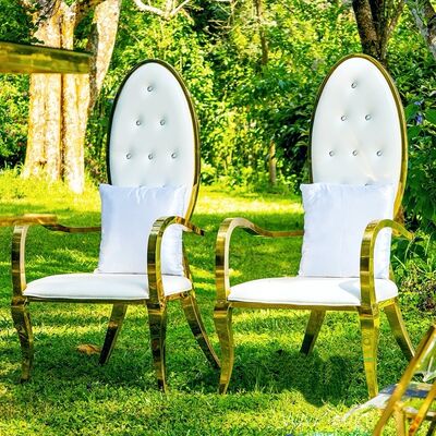 ভালো দাম আধুনিক স্টেইনলেস স্টিল মেটাল সিংহাসন রাজা এবং রানী চেয়ার ওয়েডিং এমপ্রেস চেয়ার ইভেন্ট ব্যানকুয়েট হোটেলগুলির জন্য অনলাইন