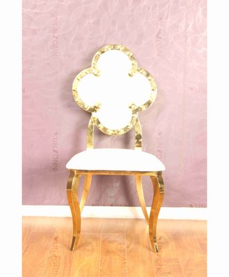 ভালো দাম জনপ্রিয় মধ্যপ্রাচ্য স্টেইনলেস স্টীল বিবাহের ঘটনা চামড়া পিছনে ডাইনিং চেয়ার অনলাইন