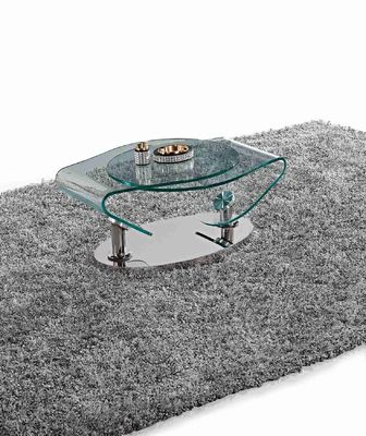 ভালো দাম গ্লাস স্পিনিং টেবিল স্টেইনলেস স্টীল বেস কফি সাইড টেবিল OEM অনলাইন